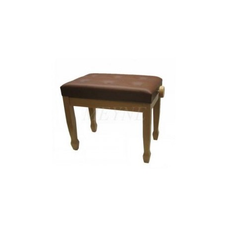 Banquette en chêne satiné avec dessus en skaï marron