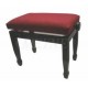 Banquette noire brillant avec dessus en velour rouge