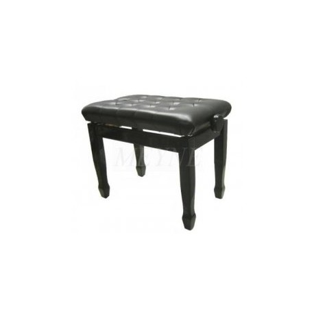 Banquette large ajustable noire brillant avec dessus en skaï noir