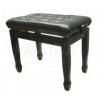 Banquette large ajustable noire brillant avec dessus en skaï noir