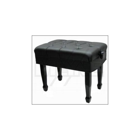 Banquette large noire brillant avec dessus en skaï noir